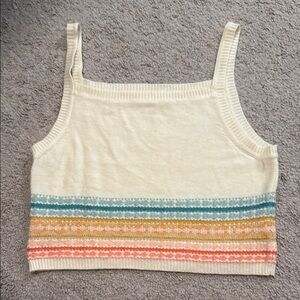 O'Neill Cream Tank Top with Colorful Stripes
